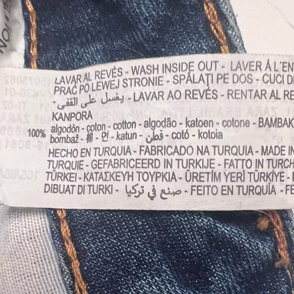 ZARA 70s Blue Cotton‎ Denim Jean Front Vent Midi Skirt Size Small - Picture 14 of 14